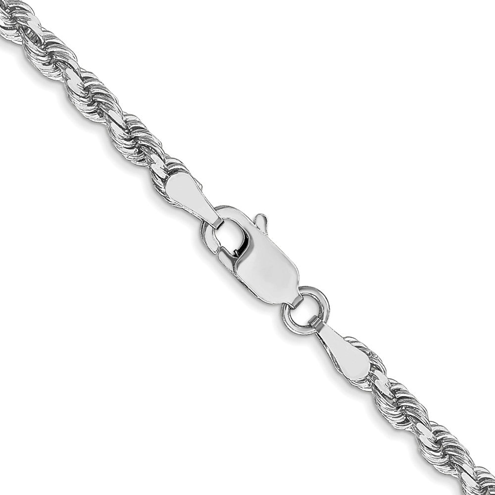 14k White Gold 3 mm Diamond-cut Rope with Lobster Clasp Chain (12.7 grams)