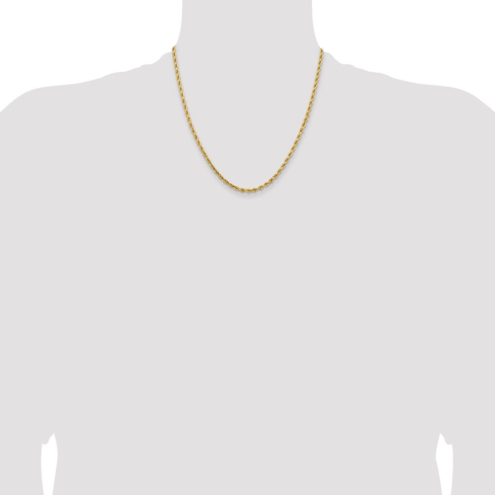14k Yellow Gold 3.25 mm Diamond-cut Rope with Lobster Clasp Chain (16.24 grams)