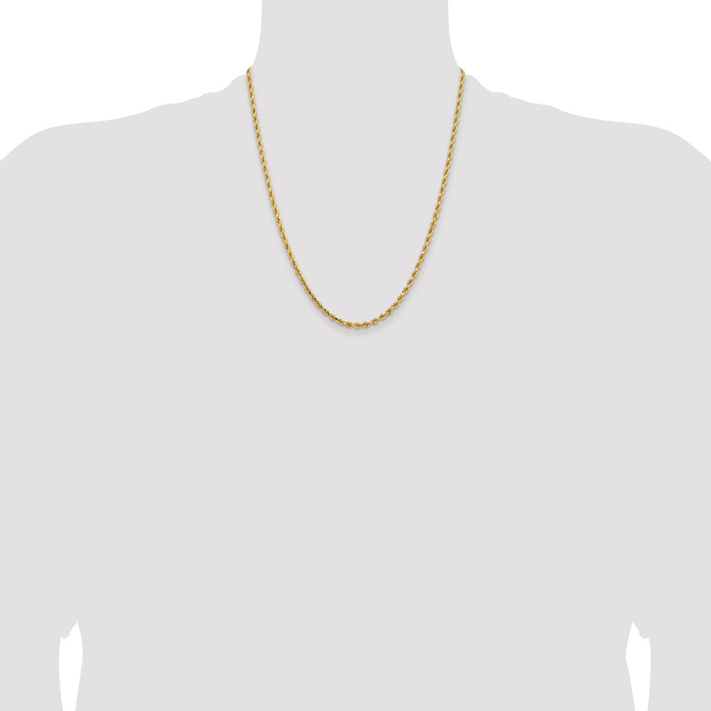 14k Yellow Gold 3.25 mm Diamond-cut Rope with Lobster Clasp Chain (16.24 grams)