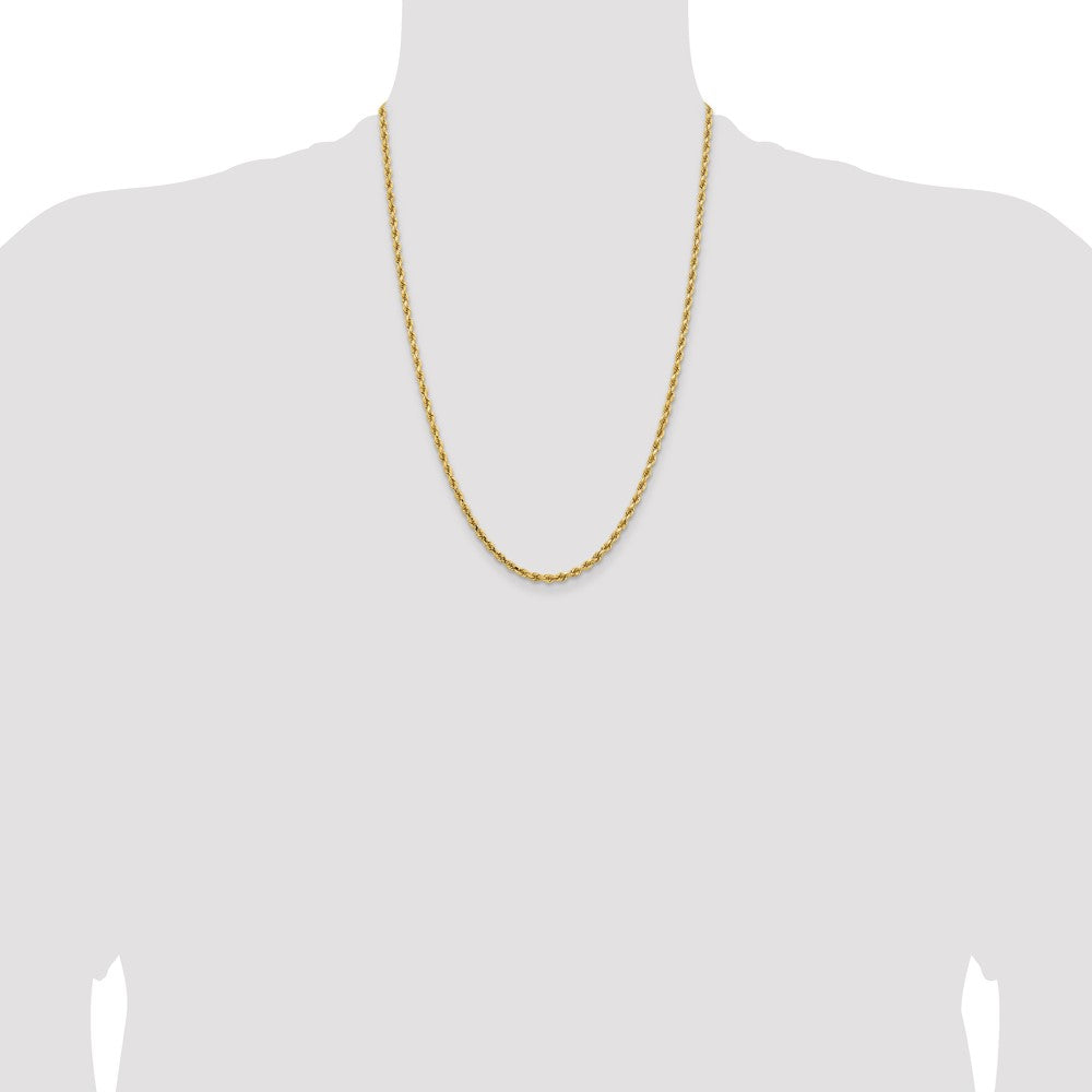 14k Yellow Gold 3.25 mm Diamond-cut Rope with Lobster Clasp Chain (16.24 grams)