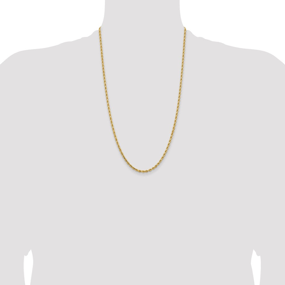 14k Yellow Gold 3.25 mm Diamond-cut Rope with Lobster Clasp Chain (16.24 grams)