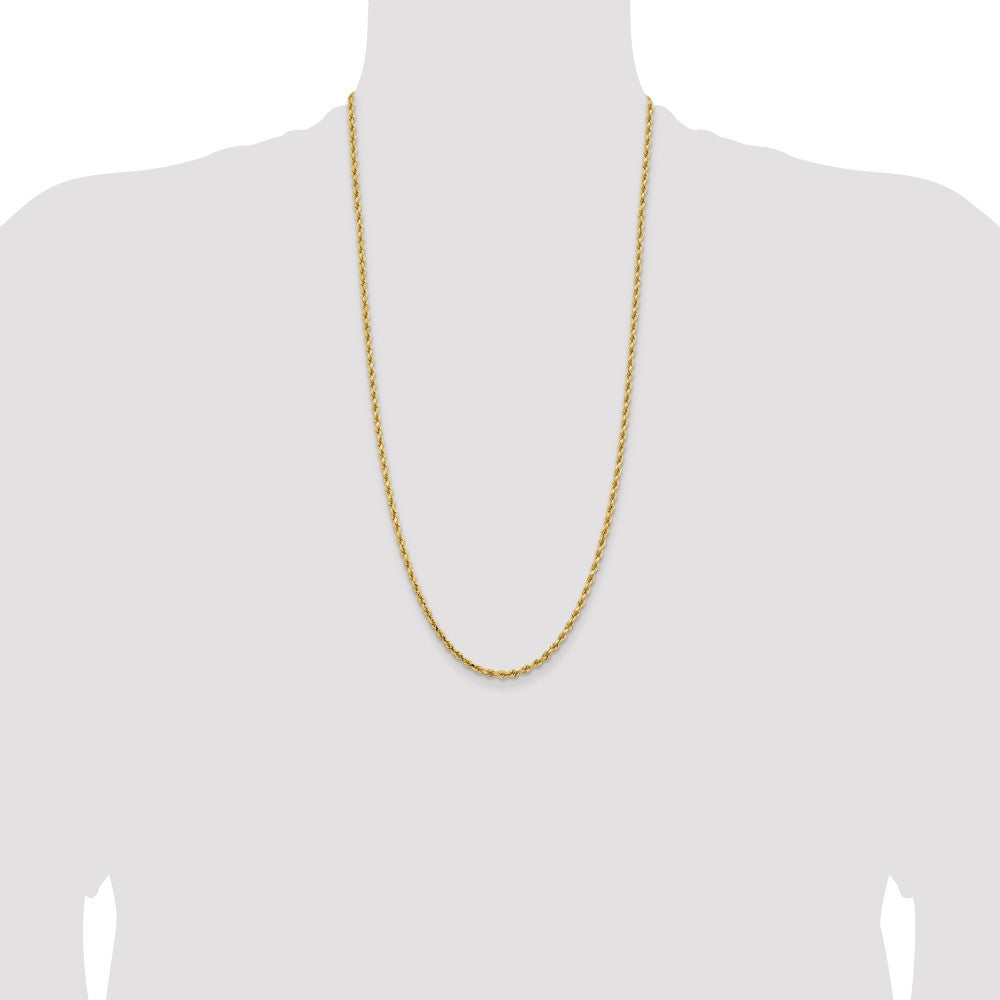 14k Yellow Gold 3.25 mm Diamond-cut Rope with Lobster Clasp Chain (16.24 grams)