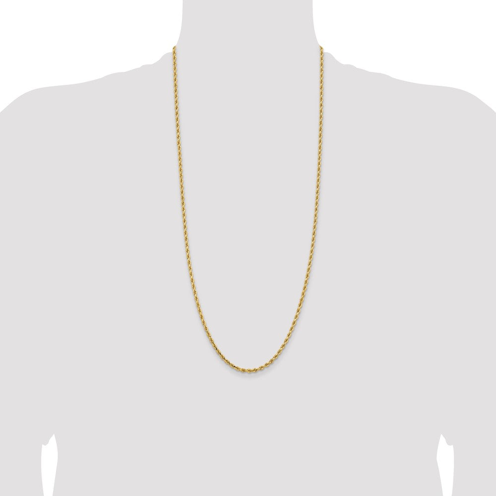 14k Yellow Gold 3.25 mm Diamond-cut Rope with Lobster Clasp Chain (16.24 grams)