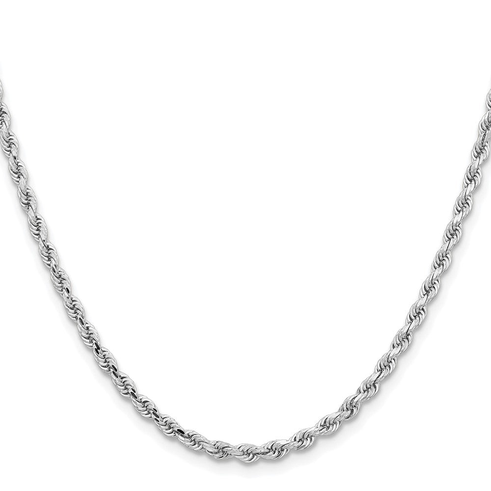 14k White Gold 3.25 mm Diamond-cut Rope with Lobster Clasp Chain (14.45 grams)