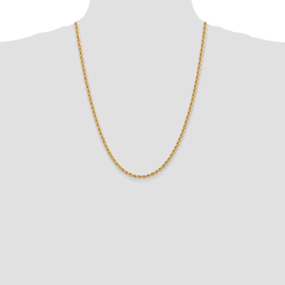 14k Yellow Gold 3.65 mm Regular Rope with Lobster Clasp Chain (19.39 grams)