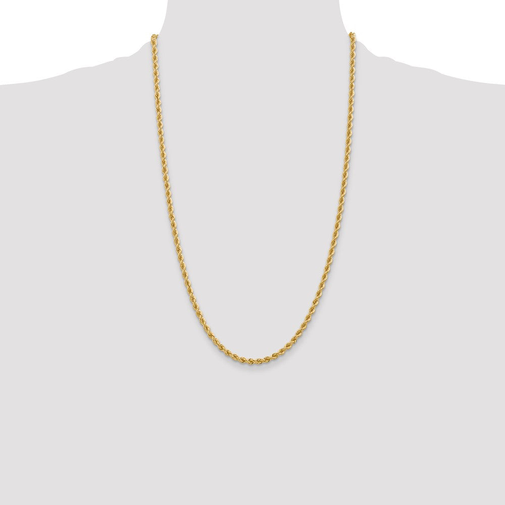 14k Yellow Gold 3.65 mm Regular Rope with Lobster Clasp Chain (19.39 grams)