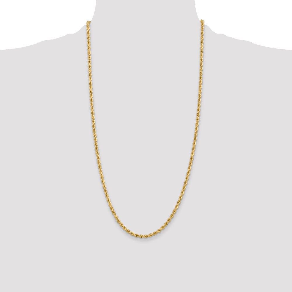 14k Yellow Gold 3.65 mm Regular Rope with Lobster Clasp Chain (19.39 grams)
