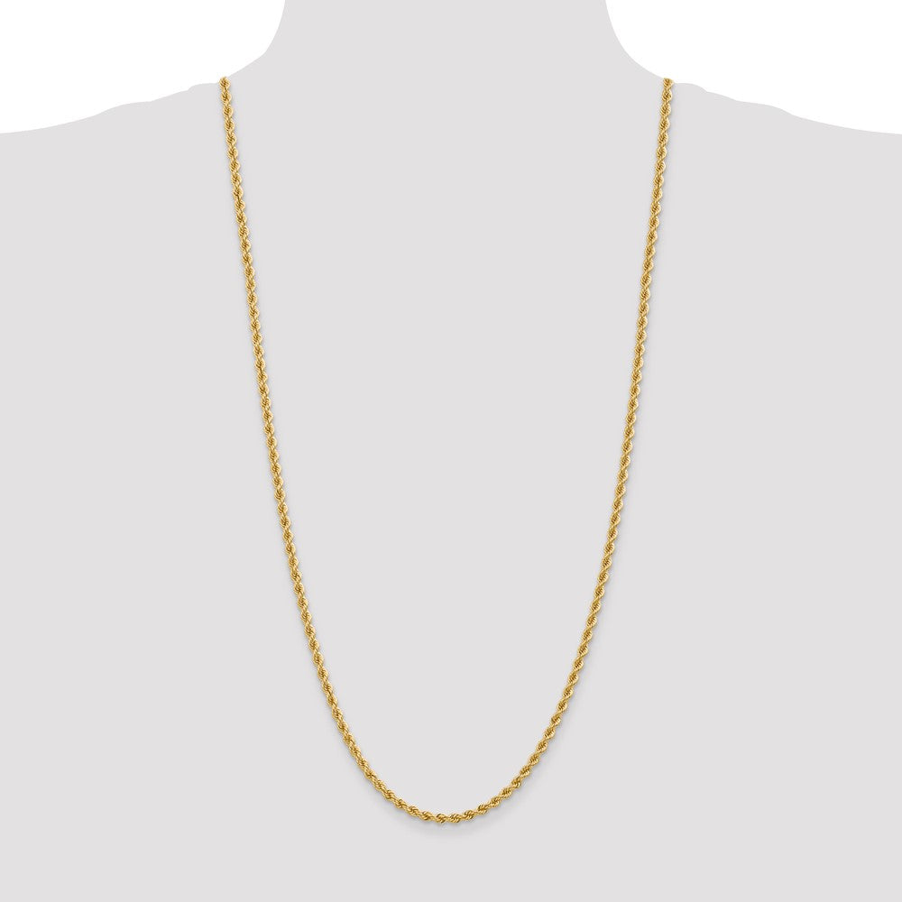 14k Yellow Gold 3.65 mm Regular Rope with Lobster Clasp Chain (19.39 grams)