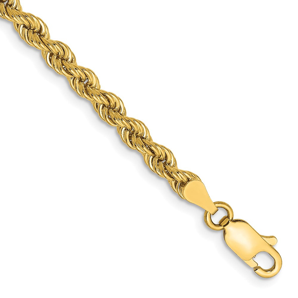 14k Yellow Gold 3.65 mm Regular Rope with Lobster Clasp Bracelet (7.22 grams)