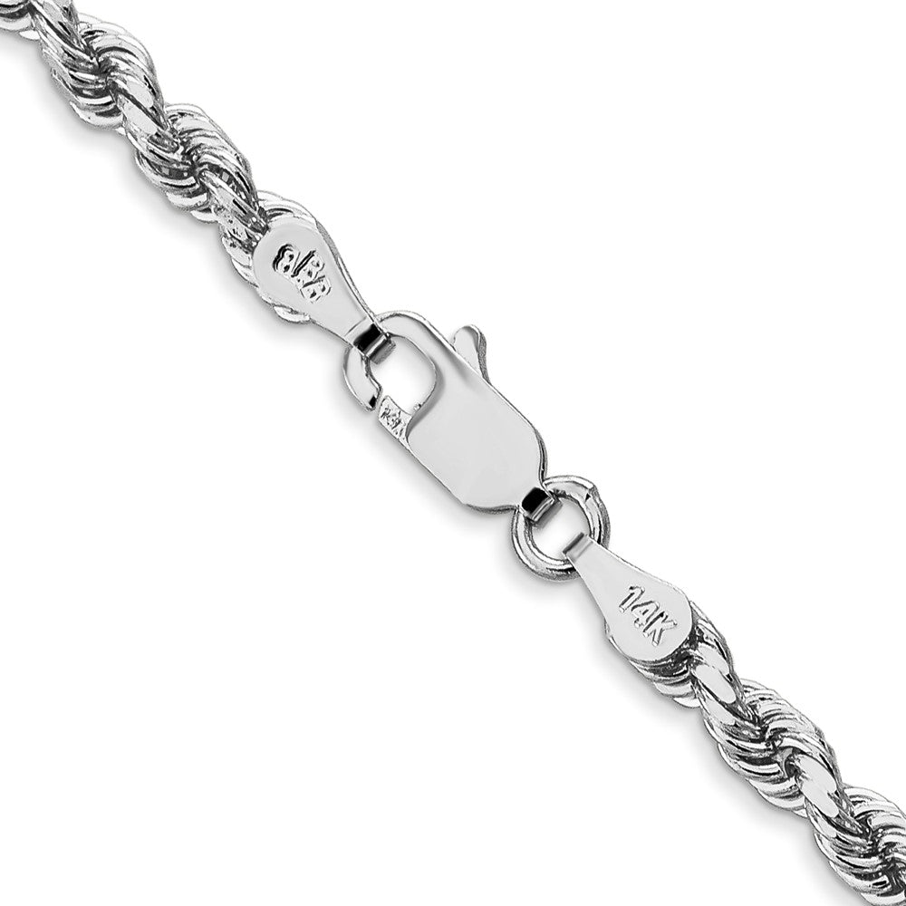 14k White Gold 3.5 mm Diamond-cut Rope with Lobster Clasp Chain (18.12 grams)