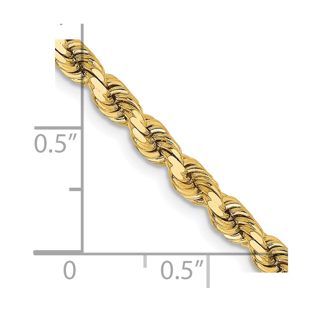 14k Yellow Gold 3.75 mm Diamond-cut Rope with Lobster Clasp Chain (17.34 grams)