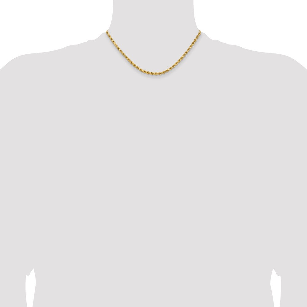14k Yellow Gold 3.75 mm Diamond-cut Rope with Lobster Clasp Chain (17.34 grams)