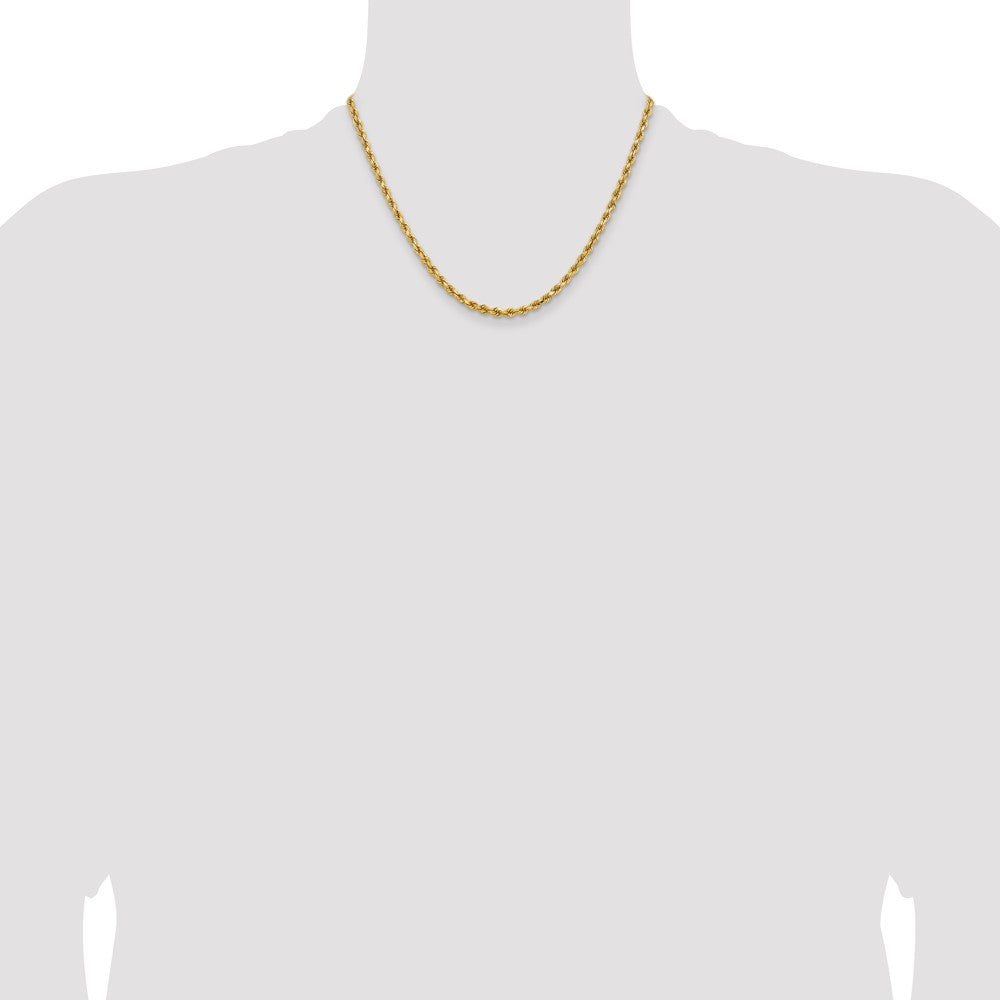 14k Yellow Gold 3.75 mm Diamond-cut Rope with Lobster Clasp Chain (17.34 grams)