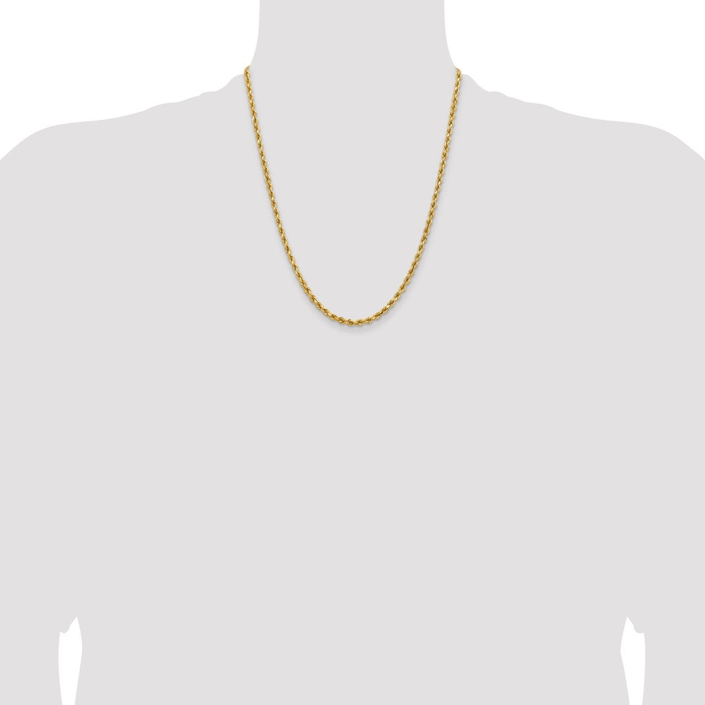 14k Yellow Gold 3.75 mm Diamond-cut Rope with Lobster Clasp Chain (17.34 grams)