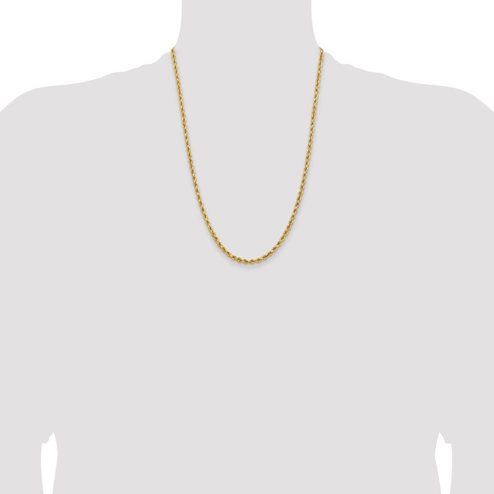 14k Yellow Gold 3.75 mm Diamond-cut Rope with Lobster Clasp Chain (17.34 grams)