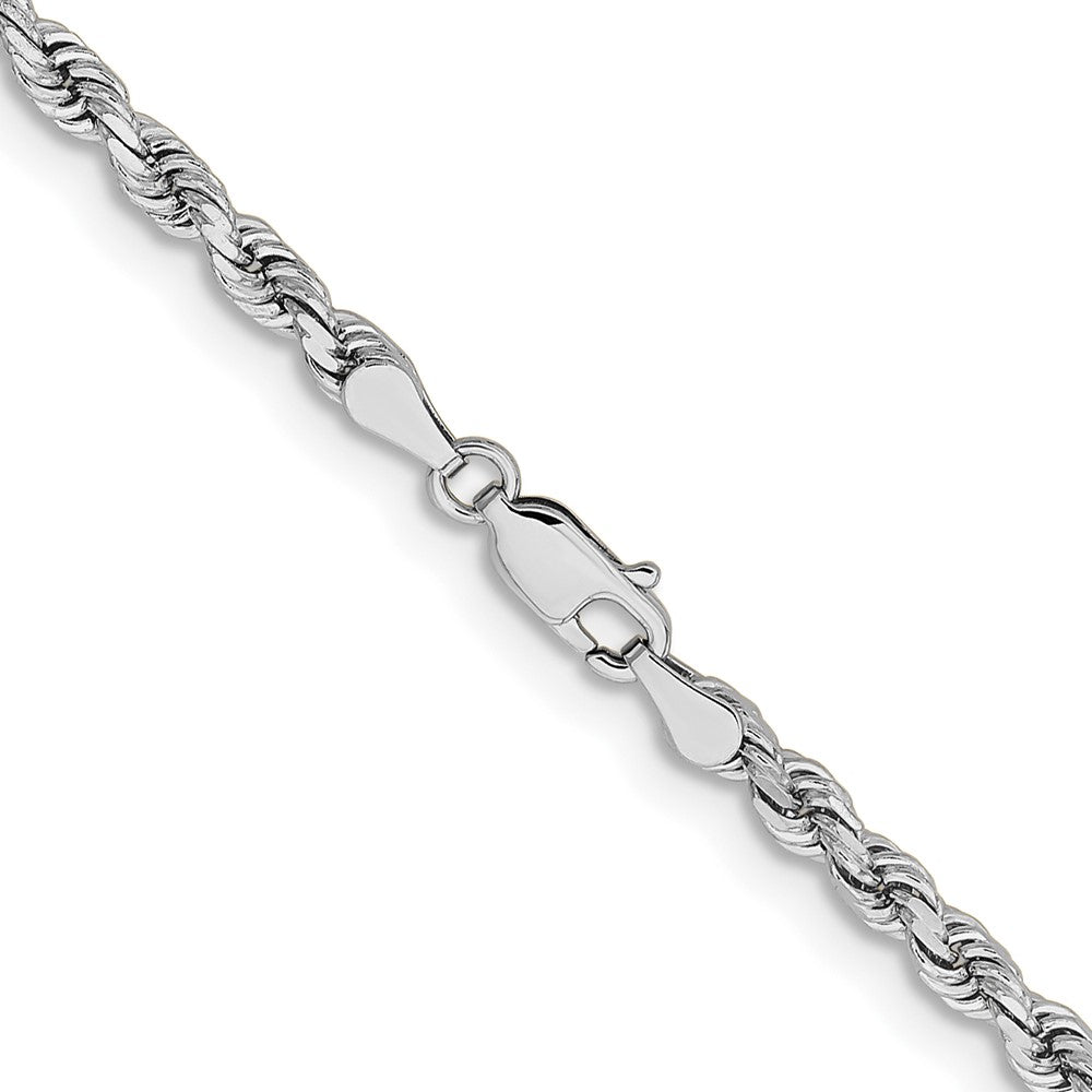 14k White Gold 3.75 mm Diamond-cut Rope with Lobster Clasp Chain (19.69 grams)