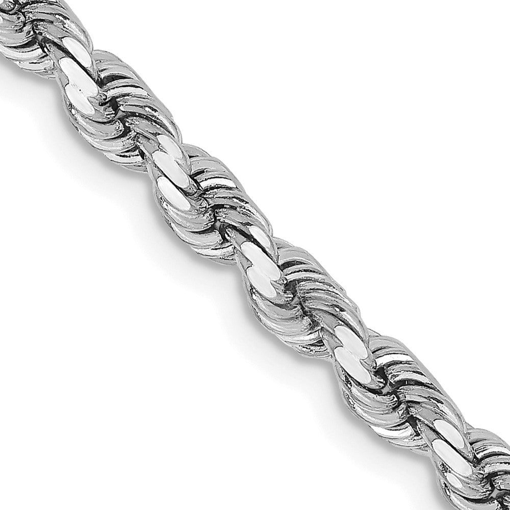 14k White Gold 3.75 mm Diamond-cut Rope with Lobster Clasp Chain (19.69 grams)
