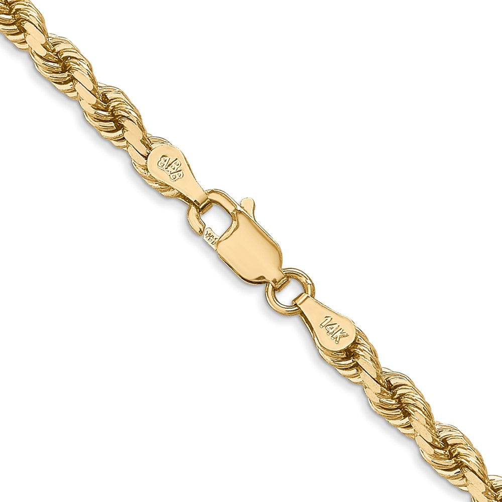 14k Yellow Gold 4 mm Diamond-cut Rope with Lobster Clasp Chain (20.1 grams)