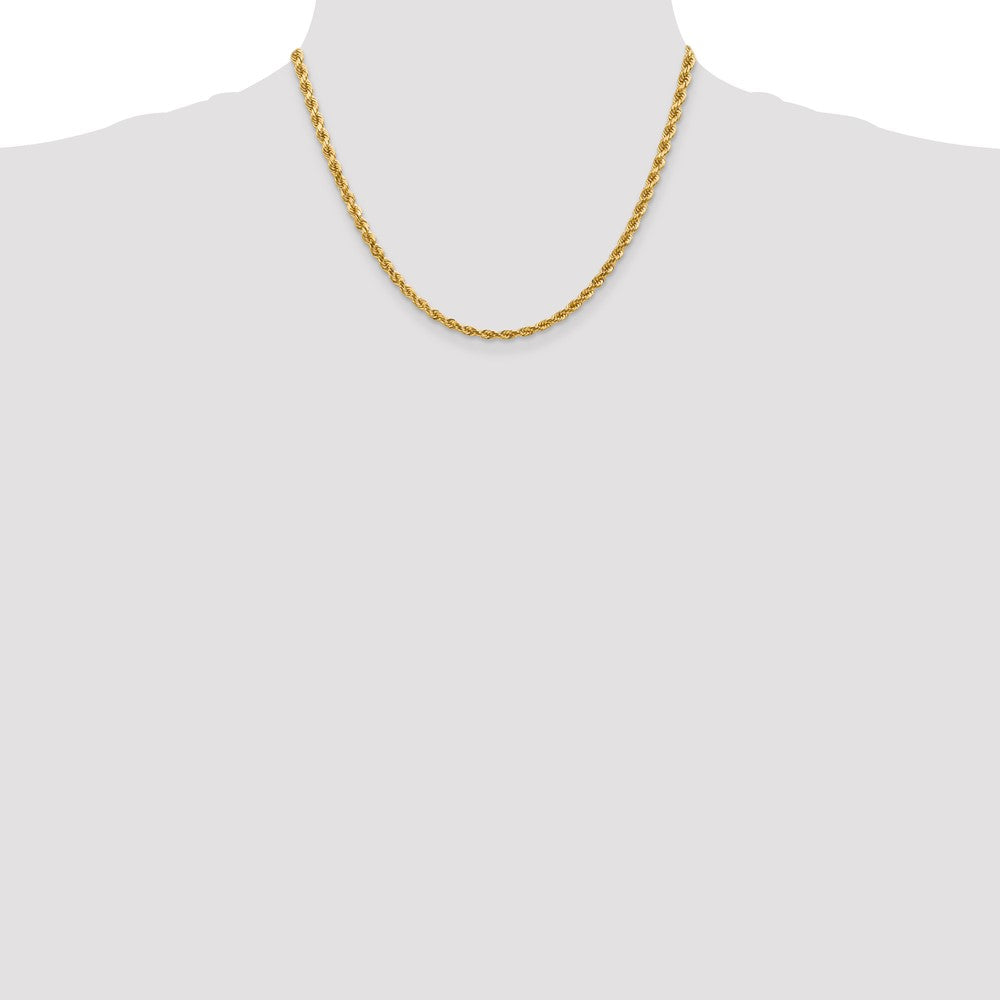 14k Yellow Gold 4 mm Diamond-cut Rope with Lobster Clasp Chain (20.1 grams)