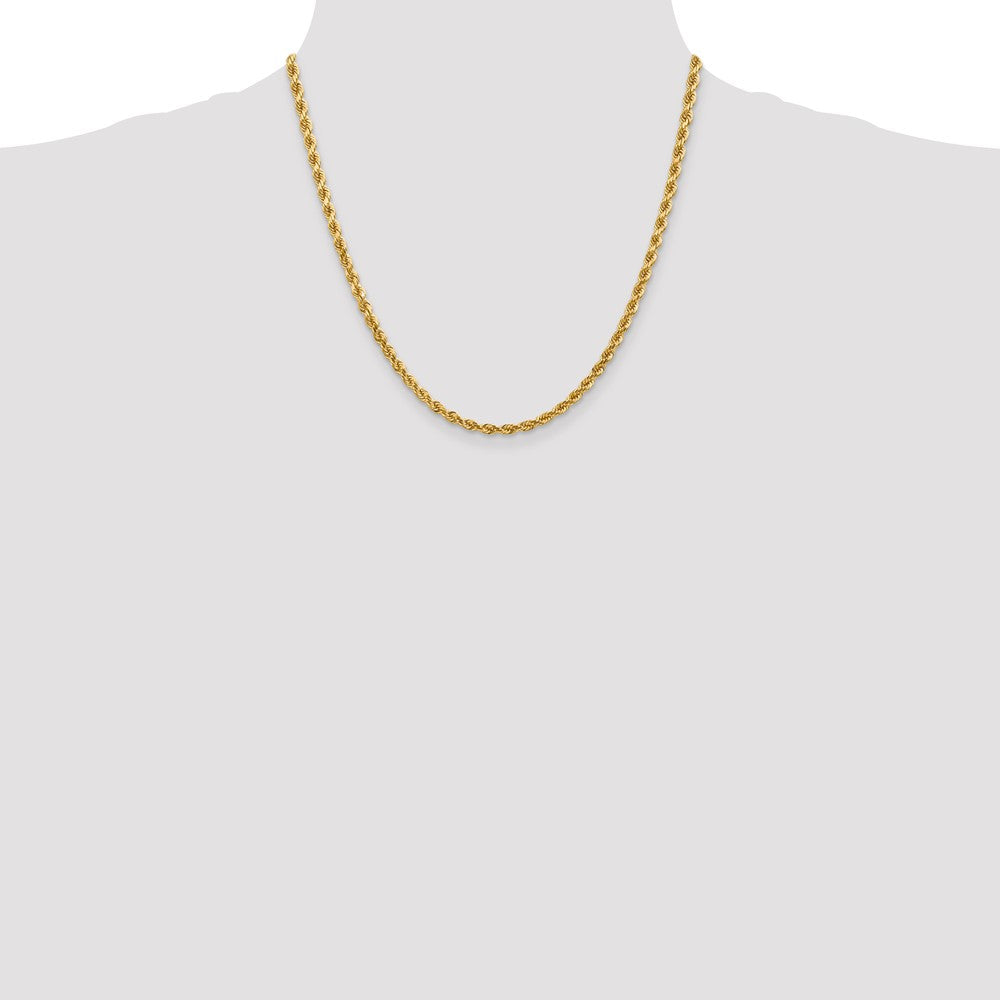 14k Yellow Gold 4 mm Diamond-cut Rope with Lobster Clasp Chain (20.1 grams)