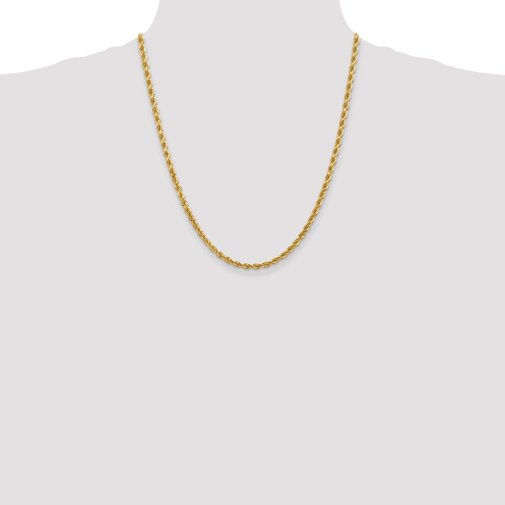 14k Yellow Gold 4 mm Diamond-cut Rope with Lobster Clasp Chain (20.1 grams)