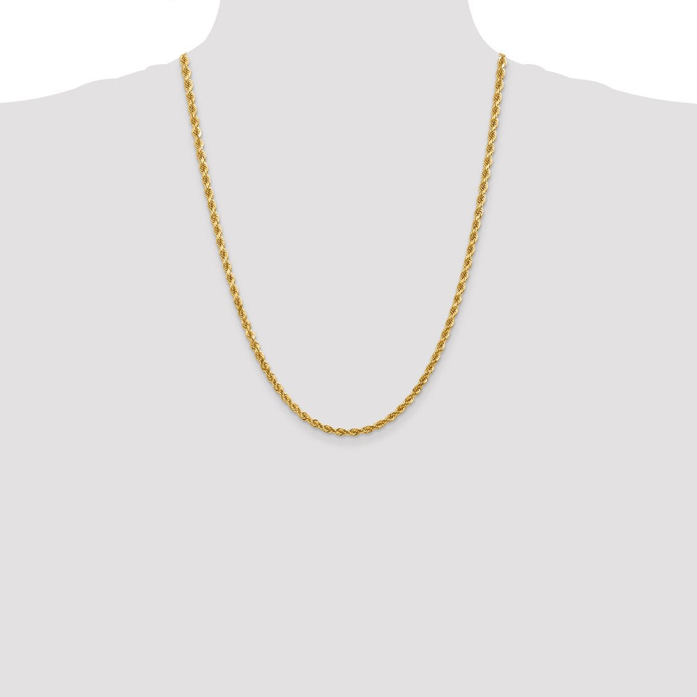 14k Yellow Gold 4 mm Diamond-cut Rope with Lobster Clasp Chain (20.1 grams)