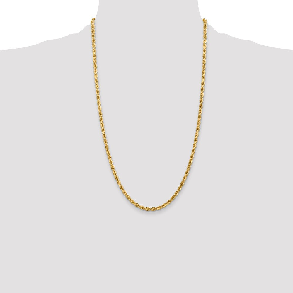 14k Yellow Gold 4 mm Diamond-cut Rope with Lobster Clasp Chain (20.1 grams)