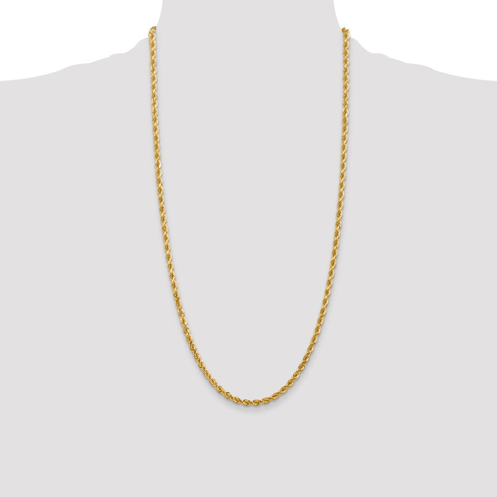 14k Yellow Gold 4 mm Diamond-cut Rope with Lobster Clasp Chain (20.1 grams)