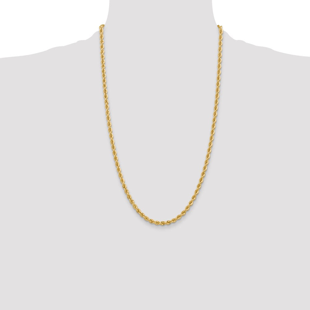 14k Yellow Gold 4 mm Regular Rope with Lobster Clasp Chain (22.75 grams)
