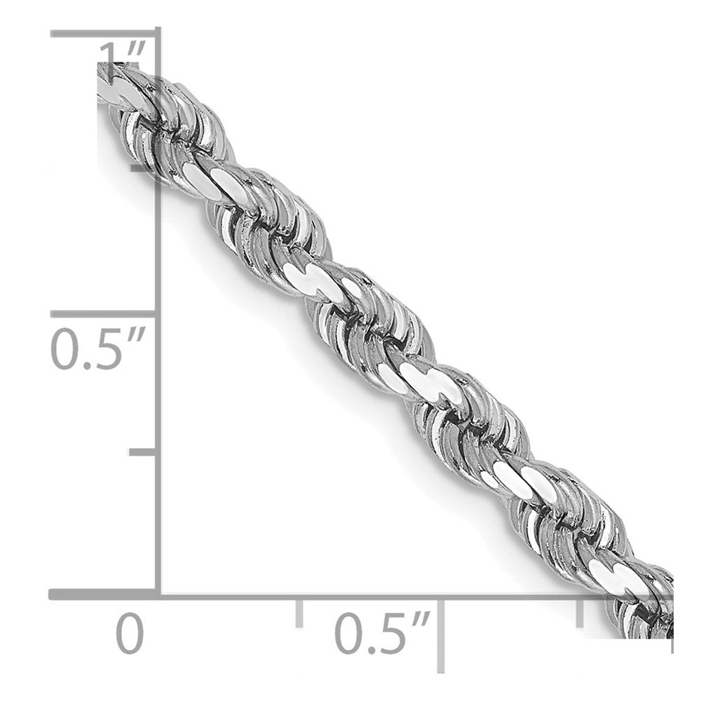 14k White Gold 4 mm Diamond-cut Rope with Lobster Clasp Chain (23.55 grams)