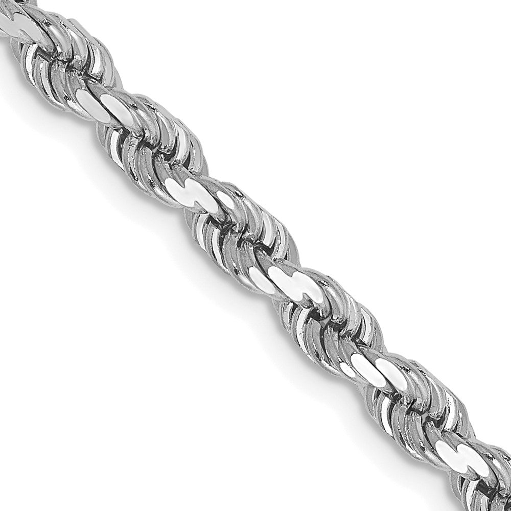 14k White Gold 4 mm Diamond-cut Rope with Lobster Clasp Chain (23.55 grams)