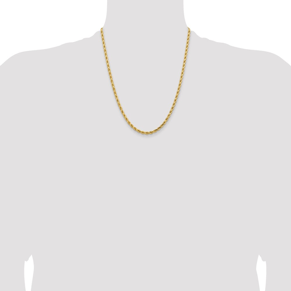 14k Yellow Gold 4.25 mm Diamond-cut Rope with Lobster Clasp Chain (27.83 grams)
