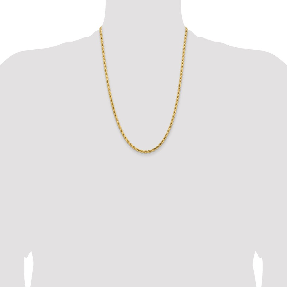 14k Yellow Gold 4.25 mm Diamond-cut Rope with Lobster Clasp Chain (27.83 grams)