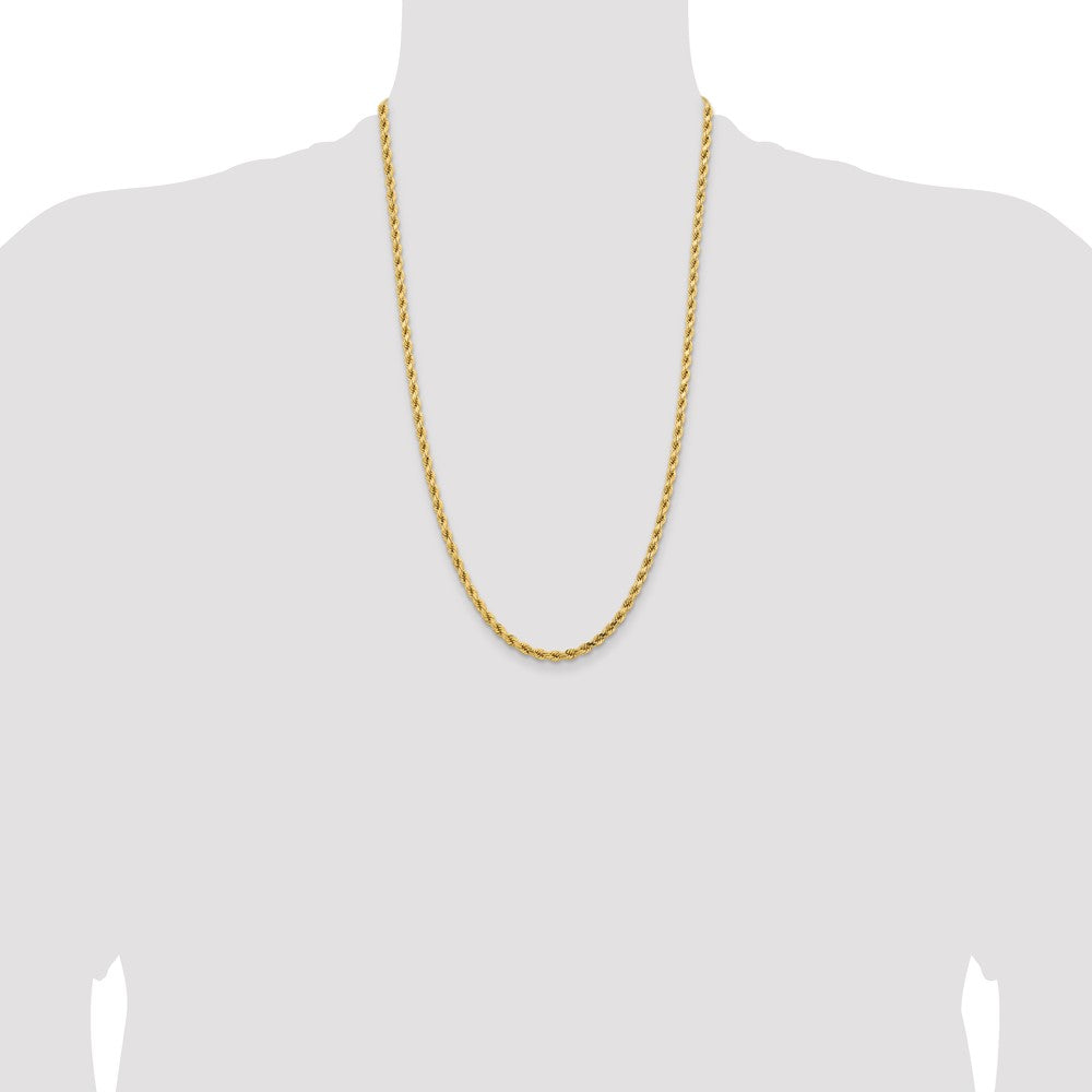 14k Yellow Gold 4.25 mm Diamond-cut Rope with Lobster Clasp Chain (27.83 grams)