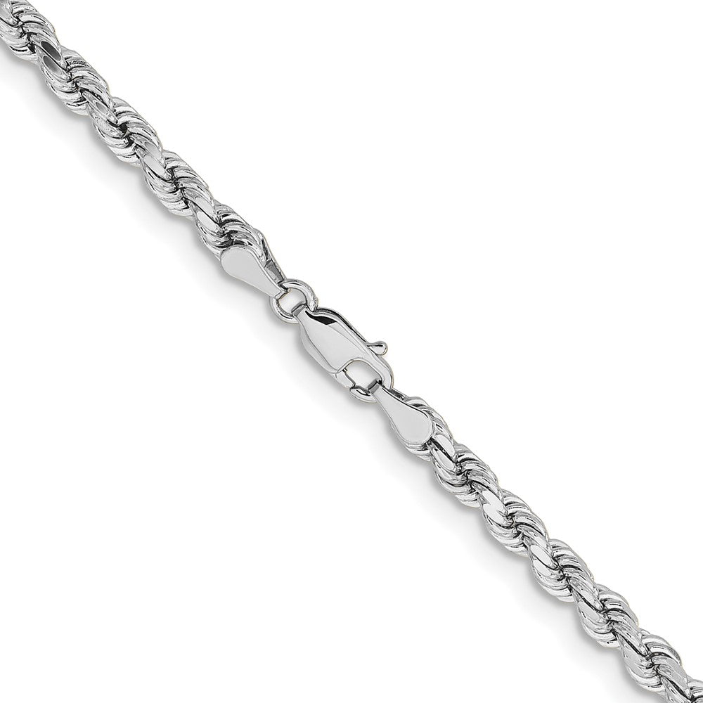 14k White Gold 4.25 mm Diamond-cut Rope with Lobster Clasp Chain (27.89 grams)