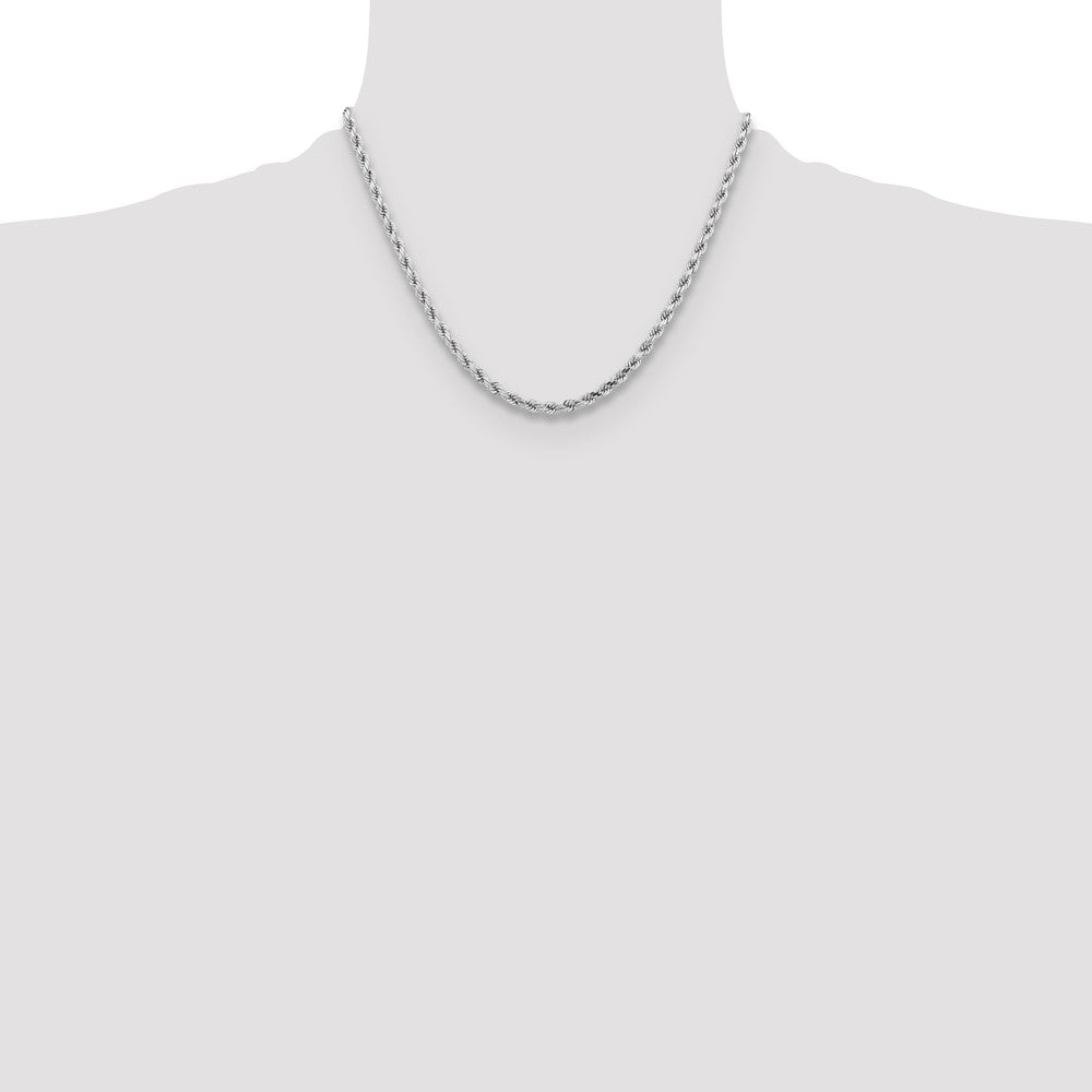 14k White Gold 4.25 mm Diamond-cut Rope with Lobster Clasp Chain (27.89 grams)