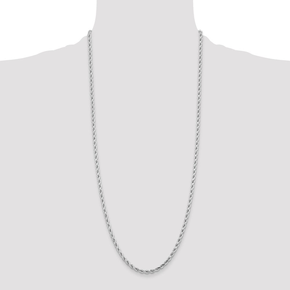 14k White Gold 4.25 mm Diamond-cut Rope with Lobster Clasp Chain (27.89 grams)