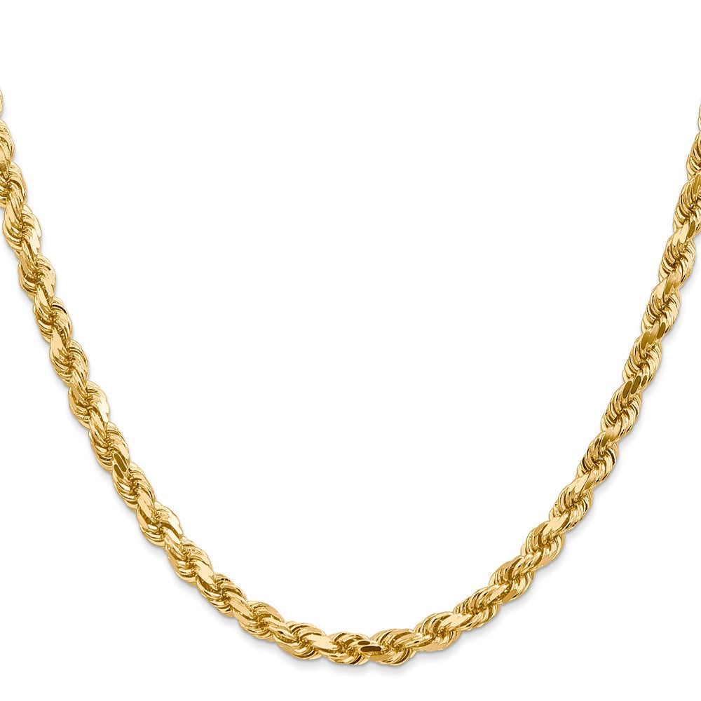 14k Yellow Gold 4.5 mm Diamond-cut Rope with Lobster Clasp Chain (28.74 grams)