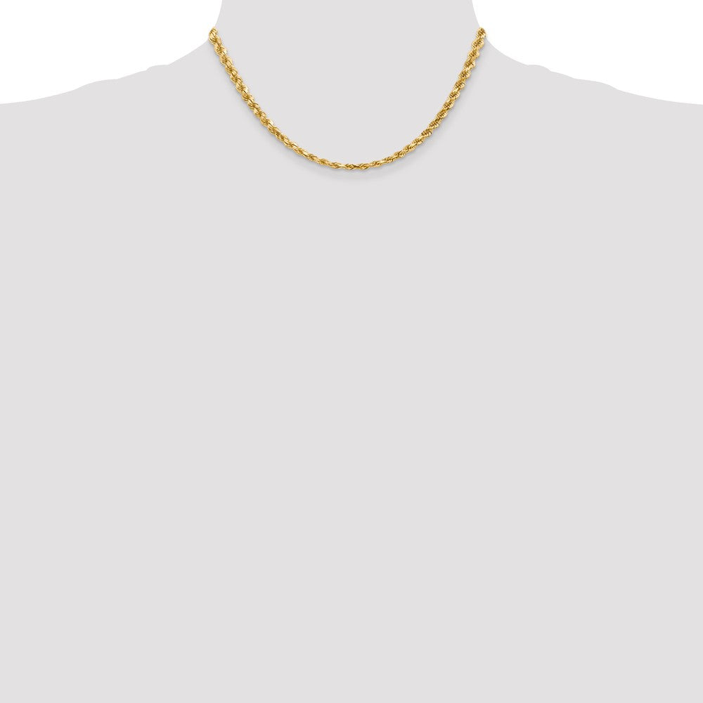 14k Yellow Gold 4.5 mm Diamond-cut Rope with Lobster Clasp Chain (28.74 grams)
