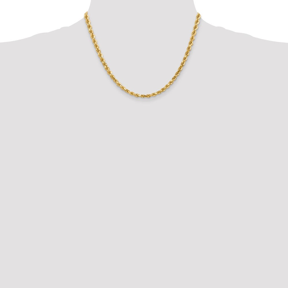 14k Yellow Gold 4.5 mm Diamond-cut Rope with Lobster Clasp Chain (28.74 grams)