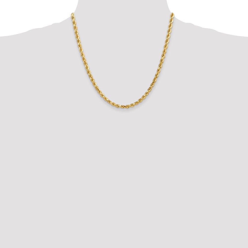 14k Yellow Gold 4.5 mm Diamond-cut Rope with Lobster Clasp Chain (28.74 grams)