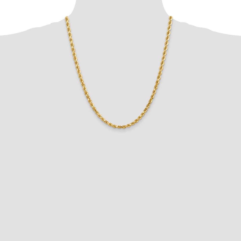 14k Yellow Gold 4.5 mm Diamond-cut Rope with Lobster Clasp Chain (28.74 grams)