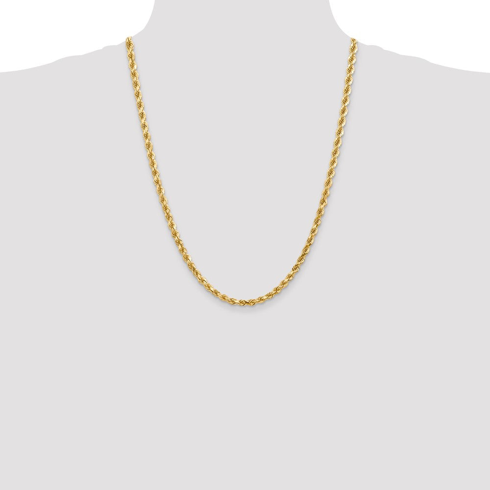 14k Yellow Gold 4.5 mm Diamond-cut Rope with Lobster Clasp Chain (28.74 grams)