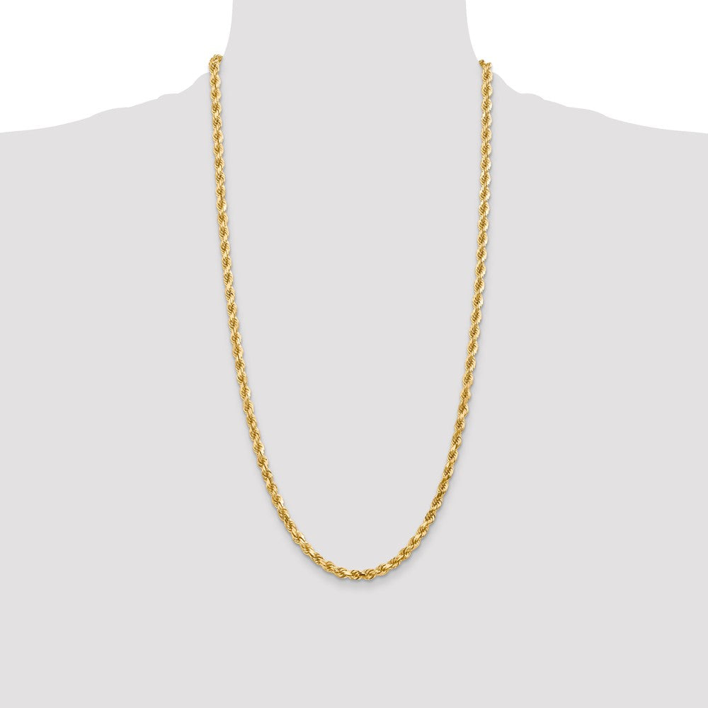 14k Yellow Gold 4.5 mm Diamond-cut Rope with Lobster Clasp Chain (28.74 grams)