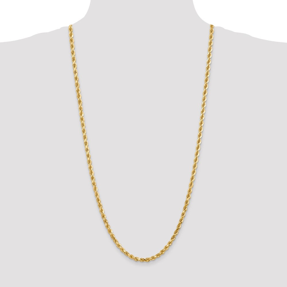 14k Yellow Gold 4.5 mm Diamond-cut Rope with Lobster Clasp Chain (28.74 grams)