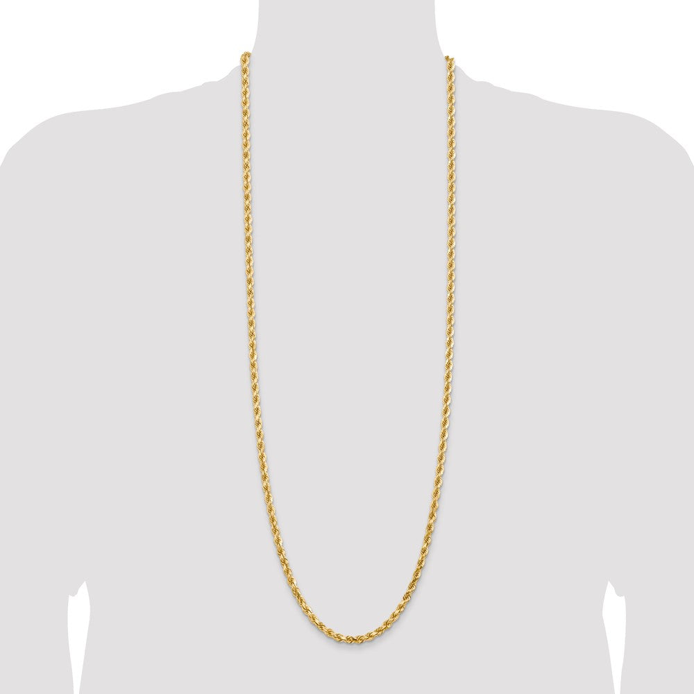 14k Yellow Gold 4.5 mm Diamond-cut Rope with Lobster Clasp Chain (28.74 grams)