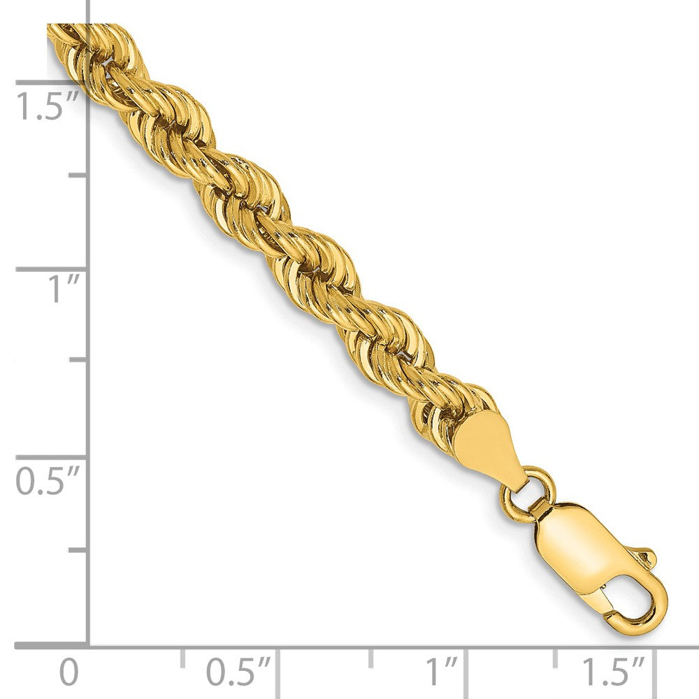 14k Yellow Gold 5 mm Regular Rope with Lobster Clasp Bracelet (13.15 grams)