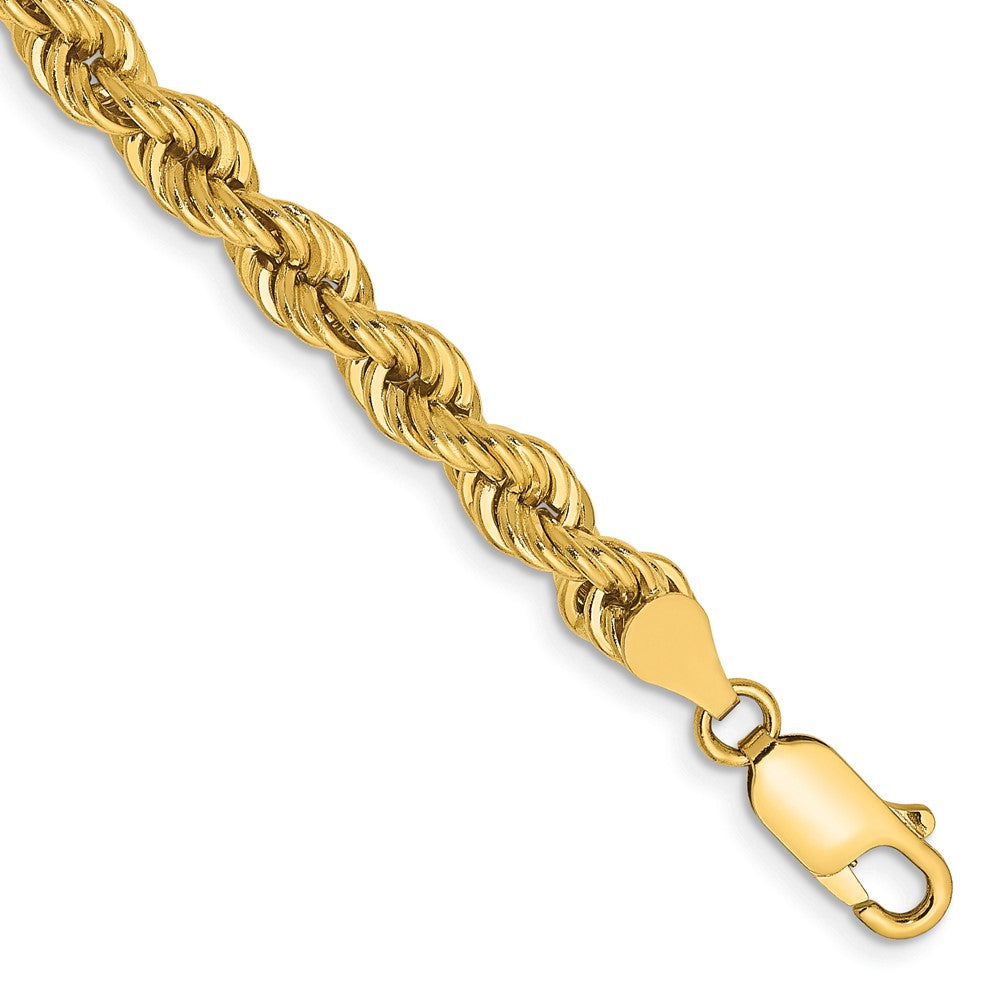 14k Yellow Gold 5 mm Regular Rope with Lobster Clasp Bracelet (13.15 grams)