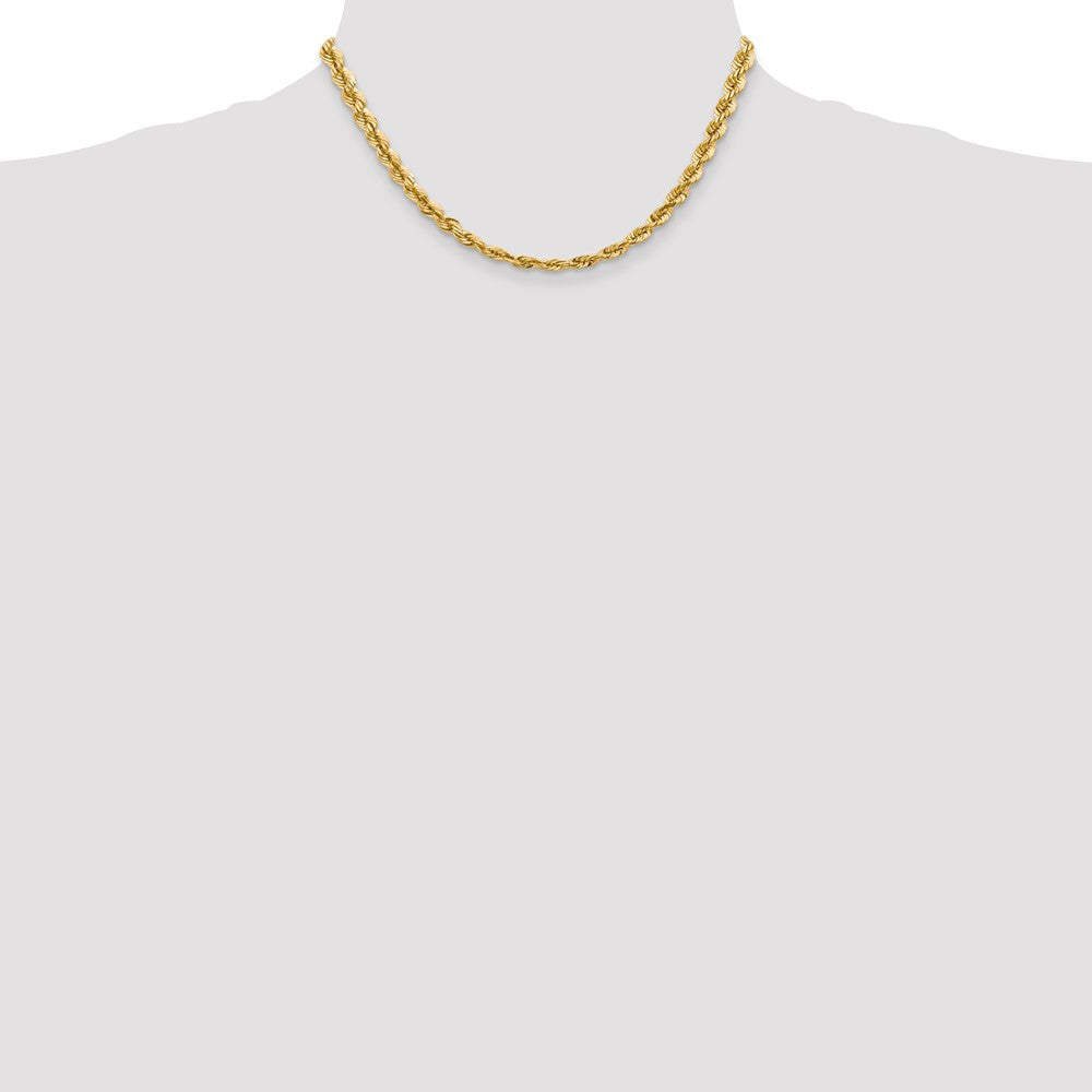 14k Yellow Gold 5.5 mm Diamond-cut Rope with Lobster Clasp Chain (41.44 grams)