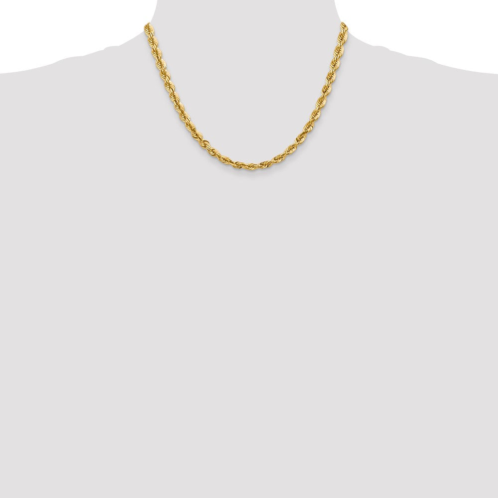 14k Yellow Gold 5.5 mm Diamond-cut Rope with Lobster Clasp Chain (41.44 grams)